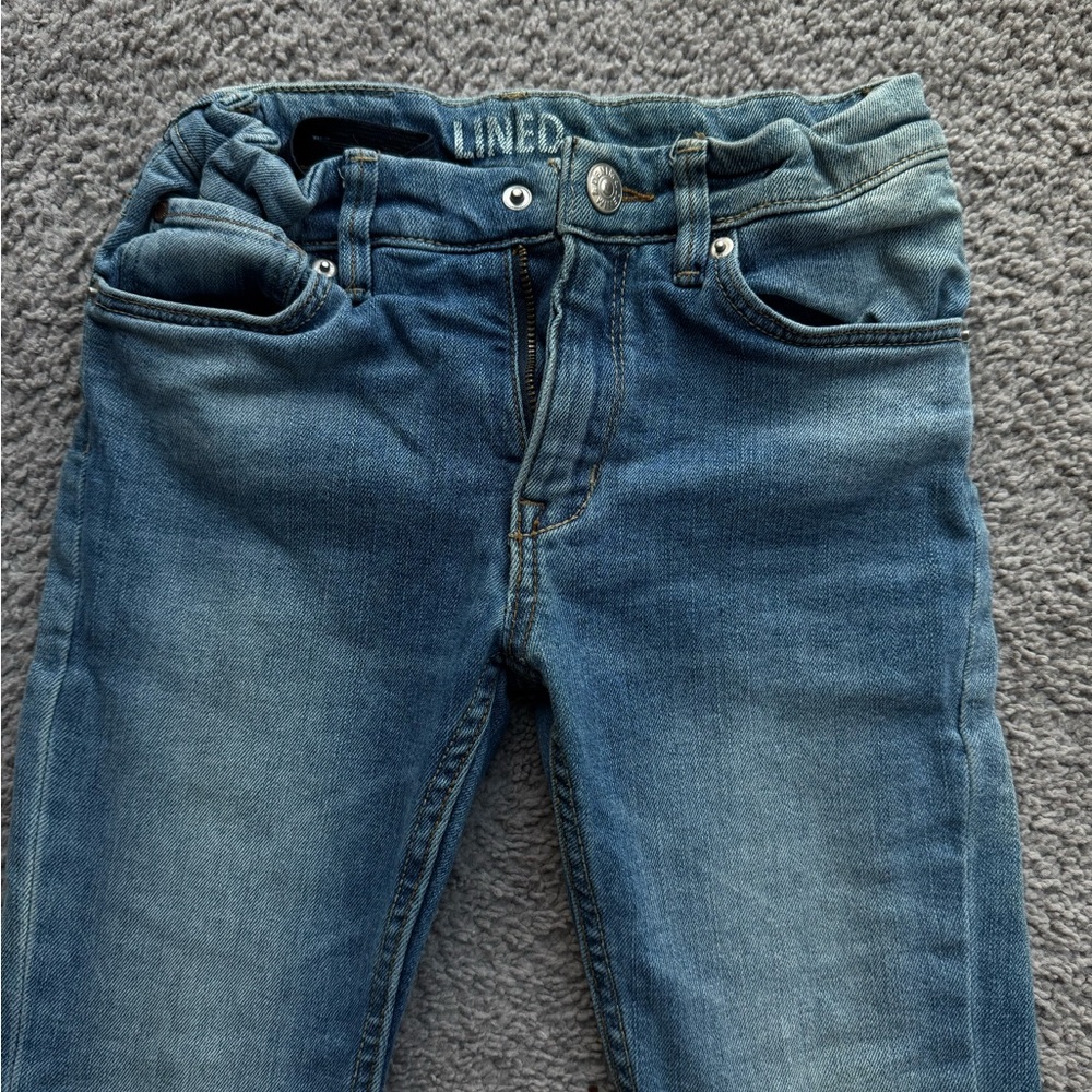H&M Blue Skinny Fit Lined Jeans
